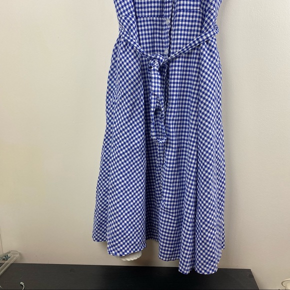 Be by Chetta B Gingham Midi Collared Button Up Shirt Dress Preppy - Picture 5 of 11
